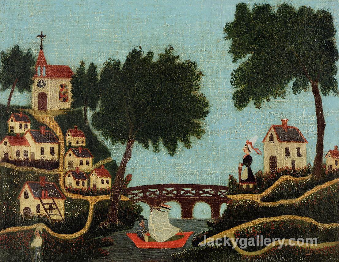 Landscape with Bridge by Henri Rousseau paintings reproduction